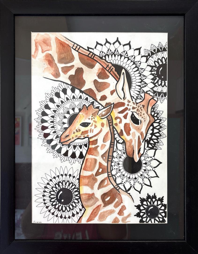 Two Giraffee Art Work